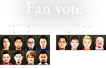 Fan vote　Japanese players：Top 8 of the vote／Overseas players：Top 4 of the vote