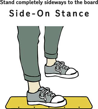 Stand completely sideways to the board Side-On Stance