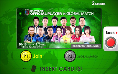 DARTSLIVE OFFICIAL PLAYER in GLOBAL MATCH