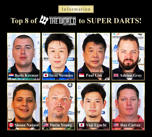 Top 8 of THE WORLD to SUPER DARTS 2015