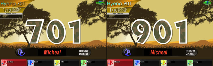 Hyena 01, jeu exclusif avec les DARTSLIVE Coins, disponible en 701 et 901