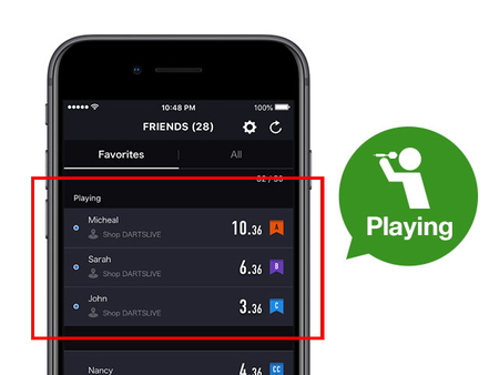 DARTSLIVE APP新增「關注名單」設定功能！