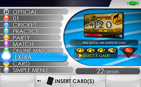 Full Menu Screen on DARTSLIVE2